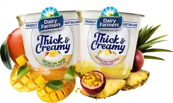 Coles Dairy Farmers Thick & Creamy Yoghurt 140g-150g offer