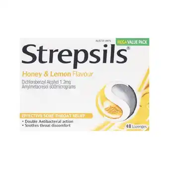 Woolworths Strepsils Soothing Sore Throat Lozenges Pk 48 offer