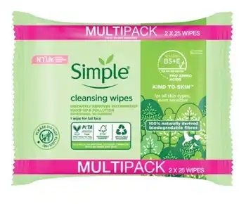 Coles Simple Biodegradable Cleansing Wipes 50 Pack offer