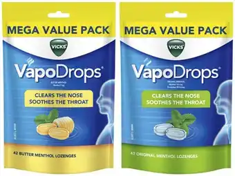 Coles Vicks VapoDrops Menthol Lozenges 42 Pack offer