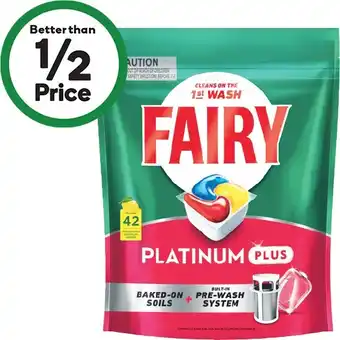 Woolworths Fairy Platinum Plus Dishwasher Tablets Pk 42 offer