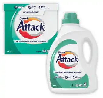 Coles Biozet Attack Regular Laundry Liquid 2 Litre or Powder 2kg offer