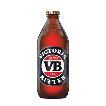 Woolworths Victoria Bitter Low Carb Bottles 24x375ml offer