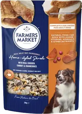 Coles Farmers Market Home Styled Shreds Dog Food 250g offer