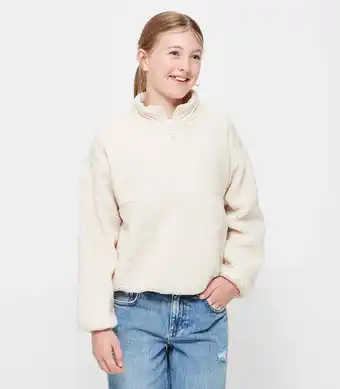 Target Qtr Zip Spliced Teddy Fleece Jumper - Cream offer