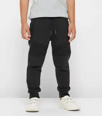 Panelled Biker Fashion Trackpants - Black