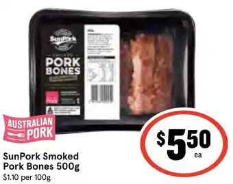 IGA SunPork Smoked Pork Bones 500g offer