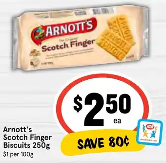 IGA Arnott's Scotch Finger Biscuits 250g offer
