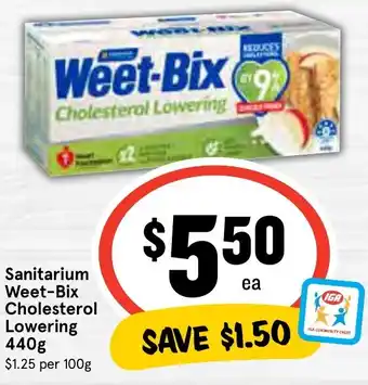 IGA Sanitarium Weet-Bix Cholesterol Lowering 440g offer