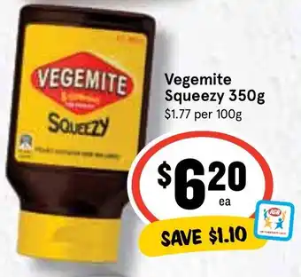 IGA Vegemite Squeezy 350g offer