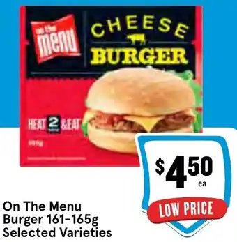 IGA On The Menu Burger 161-165g Selected Varieties offer