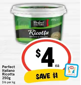 IGA Perfect Italiano Ricotta 250g offer