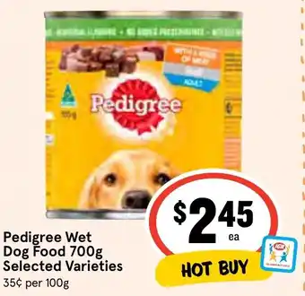 IGA Pedigree Wet Dog Food 700g Selected Varieties offer