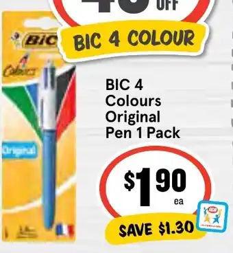 IGA BIC 4 Colours Original Pen 1 Pack offer