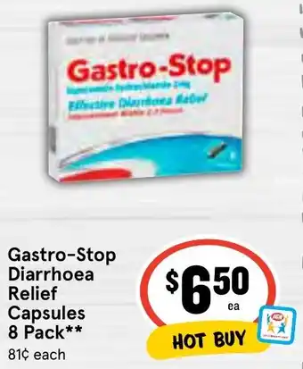 IGA Gastro-Stop Diarrhoea Relief Capsules 8 Pack offer