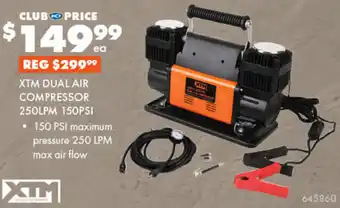 XTM DUAL AIR COMPRESSOR 250LPM 150PSI