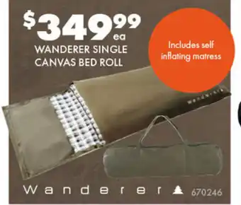 BCF WANDERER SINGLE CANVAS BED ROLL offer