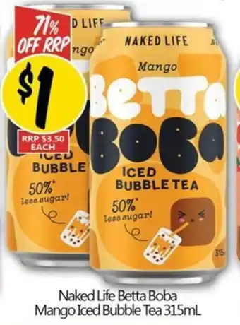 NQR Naked Life Betta Boba Mango Iced Bubble Tea 315mL offer