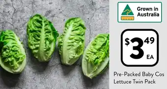 Foodworks Pre-Packed Baby Cos Lettuce Twin Pack offer