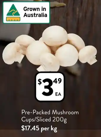 Foodworks Pre-Packed Mushroom Cups/Sliced 200g offer