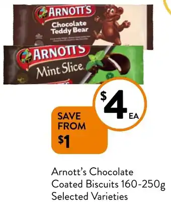 Foodworks Arnott's Chocolate Coated Biscuits 160-250g Selected Varieties offer