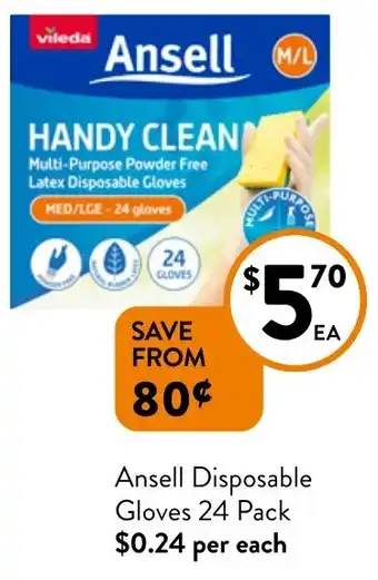 Foodworks Ansell Disposable Gloves 24 Pack offer