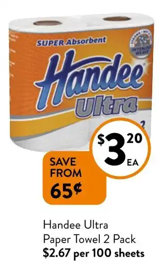 Foodworks Handee Ultra Paper Towel 2 Pack offer