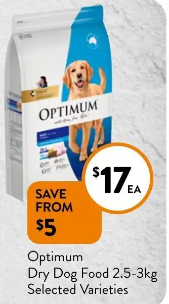 Foodworks Optimum Dry Dog Food 2.5-3kg Selected Varieties offer