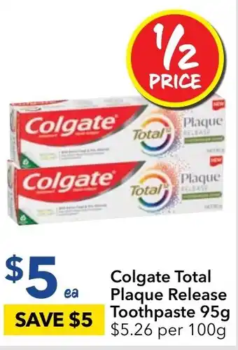 Ritchies Colgate Total Plaque Release Toothpaste 95g offer