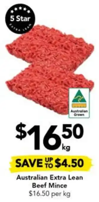 Woolworths Australian Beef Mince Extra Lean 500g Offer At Woolworths