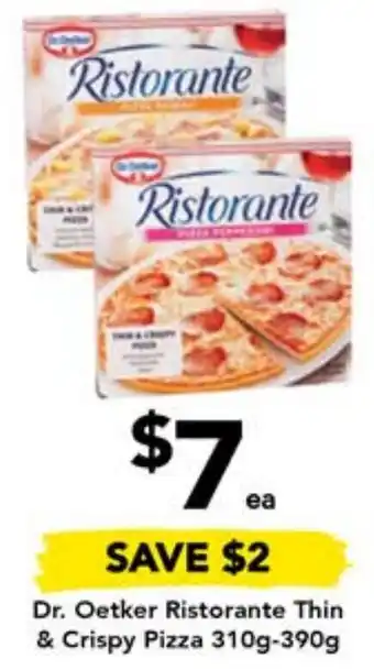 Drakes Dr. Oetker Ristorante Thin & Crispy Pizza 310g-390g offer