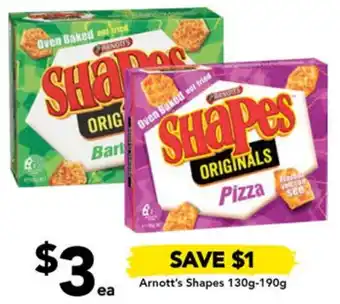 Drakes Arnott's Shapes 130g-190g offer