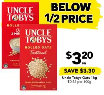 Drakes Uncle Tobys Oats 1kg offer