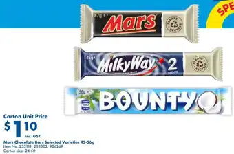 Campbells Wholesale Mars Chocolate Bars Selected Varieties 45-56g offer