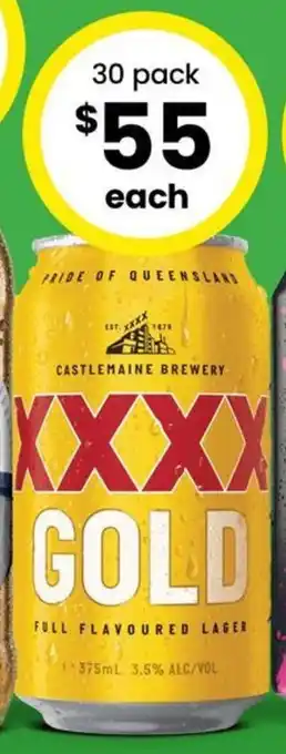 The Bottle O XXXX Gold Block Cans 375mL offer