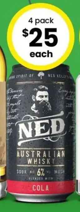 The Bottle O NED Australian Whisky & Cola 6% Premix Range Cans 375mL offer