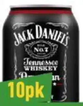 Liquor Legends Jack Daniels American Serve & Cola Can 10X250ML & Range offer