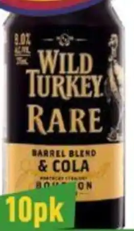 Liquor Legends Wild Turkey Rare Bourbon & Cola Can 10X375ML offer