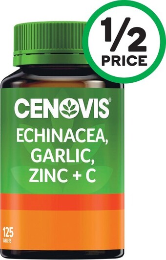Woolworths Cenovis Echinacea, Garlic, Zinc + C Tablets Pk 125* offer