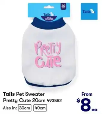BIG W Tails Pet Sweater Pretty Cute 20cm offer