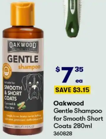 BIG W Oakwood Gentle Shampoo for Smooth Short Coats 280ml offer