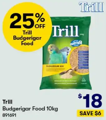 BIG W Trill Budgerigar Food 10kg offer