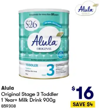 BIG W Alula Original Stage 3 Toddler 1 Year+ Milk Drink 900g offer