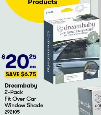 BIG W Dreambaby 2-Pack Fit Over Car Window Shade offer