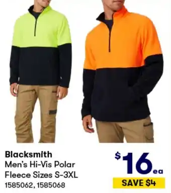 BIG W Blacksmith Men's Hi-Vis Polar Fleece Sizes S-3XL offer