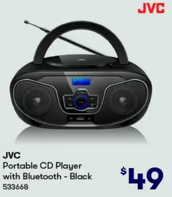 BIG W JVC Portable CD Player with Bluetooth - Black offer