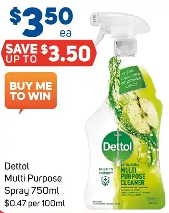 Foodland Dettol Multi Purpose Spray 750ml offer