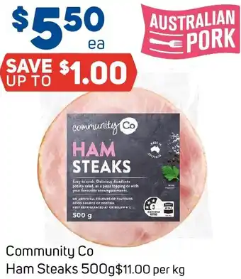 Foodland Community Co Ham Steaks 500g offer