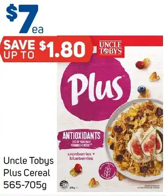 Foodland Uncle Tobys Plus Cereal 565-705g offer