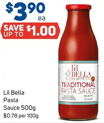 Foodland Lil Bella Pasta Sauce 500g offer